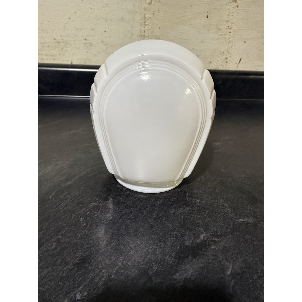 Vintage Art Deco White Clear Glass Globe Porch Bathroom Light Shade Cover Retro